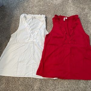 Old Navy Ruffle Vneck Tank Tops